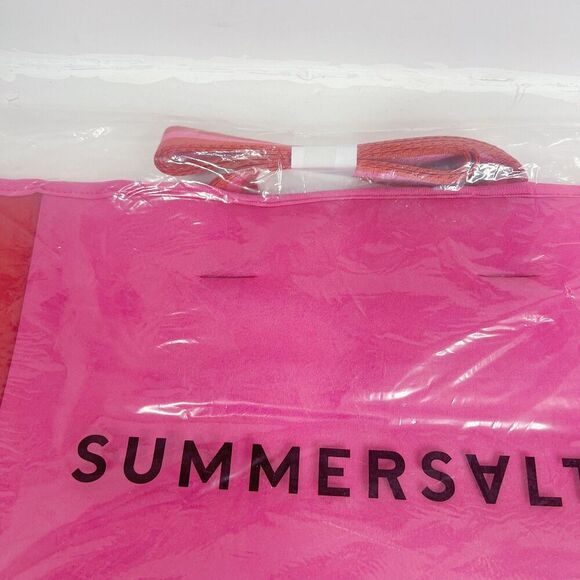 NWT Anthropologie SUMMERSALT Pink and Red Neoprene Summer Beach Tote - Picture 3 of 5